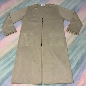 Voyage By Marina Rinaldi Zip Up Cardigan Sweater front pockets wool blend size M